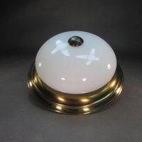 Art Deco Stil Deckenlampe Vintage Plafoniere Flache Hängelampe Schneeweisser Opalglasschirm Retro Deckenleuchte Antik Nr. 3 von derlampendealer