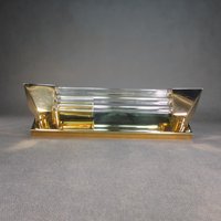 Art Deco Stil Wandllampe Metall/Glas Wandlampe Feuervergoldet Flurlampe Hochwertige Vintage Wandleuchte Retro Spiegel Lampe Nr. 711 von derlampendealer