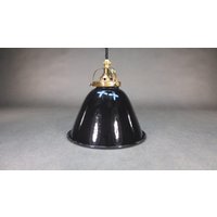 Fabrik Lampe Industrie Design Emaille Hängelampe Vintage Werkstattlampe Art Deco Antik Deckenlampe Retro Hängeleuchte von derlampendealer