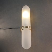 Ital. Vintage Wandleuchte Retro Designer Wandlampe Feuervergoldet Kleine Flurleuchte Mit Glasröhren Lampenschirm von derlampendealer