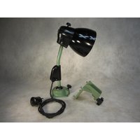 Org. lbl Werkstatt Lampe Art Deco Bakelit Tischleuchte Mit Tischklemme Bauhaus Antike Werkbank Leuchte Restauriert Vintage von derlampendealer