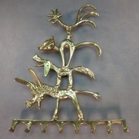 Walter Bosse Messing Kleiderhaken Wandgarderobe Katze Figur Wiener Bronze Aus Den 50Er Jahren Herta Baller Antiker Garderobenhaken von derlampendealer