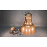 xxxl Industrie Design Hängelampe Vintage Deckenlampe Komplett Aus 3 Kg Massiv Kupfer Retro Hängeleuchte Sehr Große Fabriklampe 200 cm Länge von derlampendealer