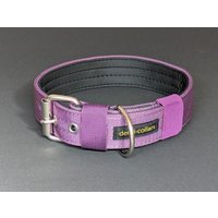 Violett Hundehalsband - Extra Breit, Weich Gepolstert & Robust | Wide Padded Dog Collar Verstellbares Halsband Größe 44-50 cm von deroicollars
