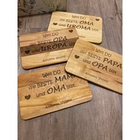 Frühstücksbrettchen Für Die Mama Oma Papa Opa. Brettchen Personalisiert Mit Wunschtext Auf Holz Graviert. Geburtstag Holz. Vatertag.geschenk von designAMholz