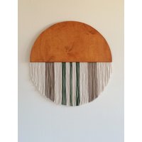 Boho-Wanddekor Modernes Makramee, Baumwollschnur & Holz von designandplayStore