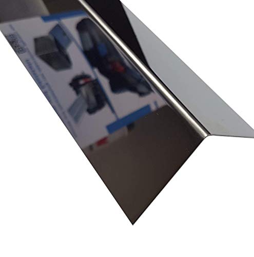 1x Winkel Edelstahl VA Spiegel Effekt 50x50x500mm 1,5mm stark, Spiegelblech, einseitig mit Schutzfolie von designbleche