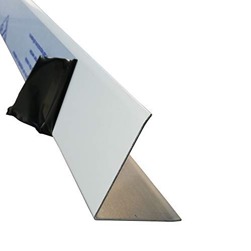Aluminium Winkel 3-fach gekantet 40 x 15 mm Dekor Außen Aluminium Glattblech RAL 9016 2500 mm lang 1,5 mm stark einseitig mit Schutzfolie von designbleche