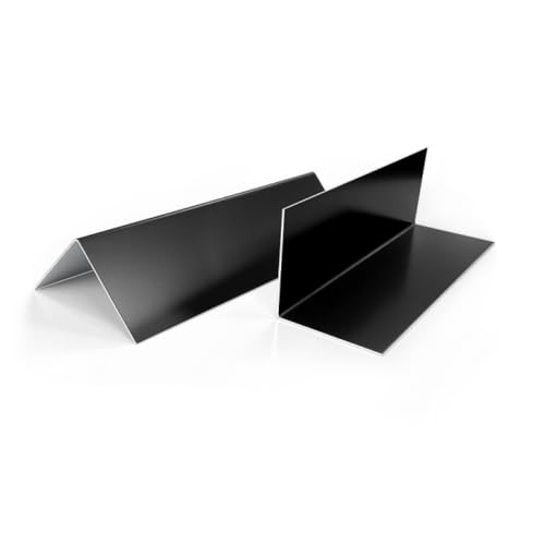 Aluminium Winkel 50 x 15 mm Dekor Außen Aluminium Glattblech tiefschwarz RAL 9005 1250 mm lang 1,0 mm stark einseitig mit Schutzfolie von designbleche
