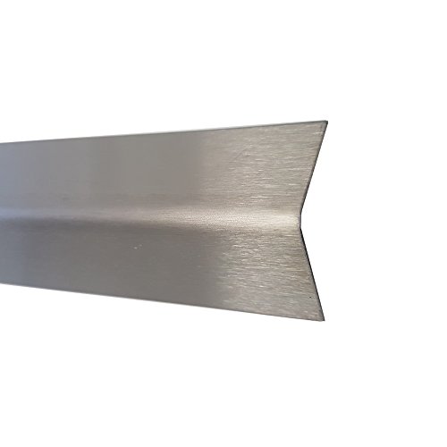 Edelstahl Winkel Profil K240 geschliffen 2000m lang 0,8mm stark V2A Schutzleiste(Winkel Innenmaß 20x30mm) von designbleche