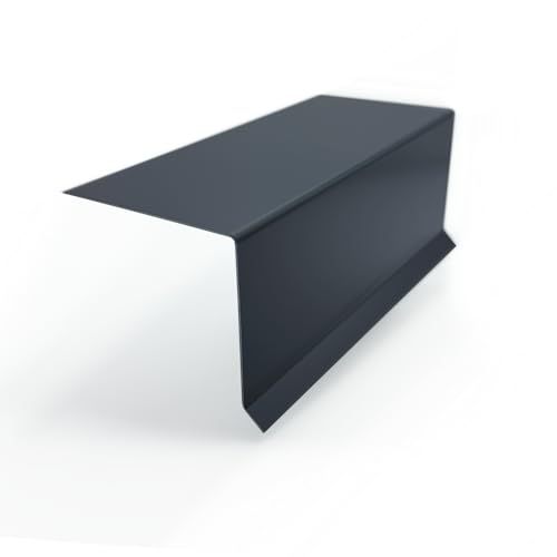 Ortgangblech Länge 200cm | Stahl verzinkt Anthrazit RAL7016 | Zuschnitt 100mm (A: 15mm + B: 40mm + C: 45mm) | Dachblech Winkelblech Kantblech von designbleche