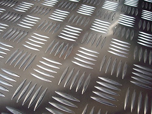 Riffelblech QUINTETT 5/6,5mm stark Tränenblech Alu Aluminium Alublech Schachtabdeckung (1000x1000mm) von designbleche