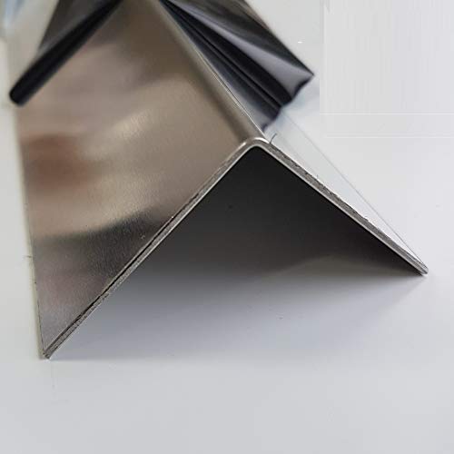 Winkel Aluminium Glatt 1,5mm stark, Alublech AlMg3 (EN AW 5754 H22), Glatt, Natur, einseitig mit Schutzfolie (2500x100x100mm) von designbleche