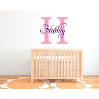 Monogramm Aufkleber, Wandtattoo Mädchen, Name, Kinderzimmer, Wandbuchstaben, Kinderzimmer Db379 von designedbeginnings