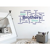 Personalisierte Wandtattoos, Wandsticker Für Schlafzimmer, Namensaufkleber, Kinder Wandaufkleber, Vinyl Brothers 171 von designedbeginnings