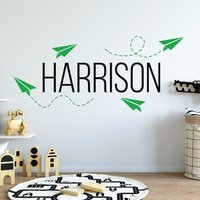 Personalisiertes Papierflieger Wandtattoo, Luftfahrt Dekor Für Jungenzimmer, Benutzerdefinierte Name Aufkleber Wandkunst, Kinder Reise Vinyl Personalisiertes Papierflieger Wandtattoo, Luftfahrt Dekor Für Jungenzimmer, Benutzerdefinierte Name Aufkleber Wandkunst, Kinder Reise Vinyl von designedbeginnings