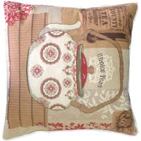 Auswahl Tees Floral Teekanne Gewebt Gobelin Kissen Abdeckung Sham von designercushions