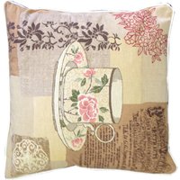 Auswahl Tees Floral Teetasse Gewebt Gobelin Kissen Abdeckung Sham von designercushions