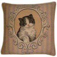 Gerahmte Schwarz-Weiß Kätzchen Gobelin Kissen Decken Sham Gerahmte Schwarz-Weiß Kätzchen Gobelin Kissen Decken Sham von designercushions