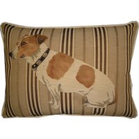Jack Russell Sitzt Streifen Längliche Gobelin Kissen Kissenbezug Jack Russell Sitzt Streifen Längliche Gobelin Kissen Kissenbezug von designercushions