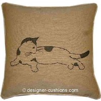 Katze Umriss Gobelin Kissen Abdeckung Sham von designercushions