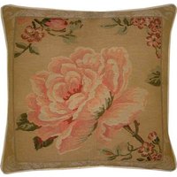 Rosa Rose Links Gewebt Gobelin Kissen Abdeckung Sham von designercushions