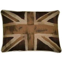 Union Jack Brown Längliche Gobelin Kissenbezug von designercushions