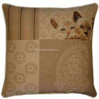 Zwei Kätzchen Lugt Gobelin Kissen Decken Sham von designercushions