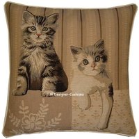 Zwei Kätzchen Pfote Rechts Gobelin Kissen Pillow Sham Zwei Kätzchen Pfote Rechts Gobelin Kissen Pillow Sham von designercushions