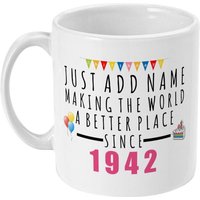 80. Geburtstagsgeschenk, Personalisierter Geburtstagsbecher, Beste Freunde Geschenke, 80, Born 1942, Geschenk Für Sie, Personalisiertes Happy von designermugsonline