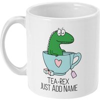 Tee-Rex Tasse, Personalisiertes T-Rex Geschenk, Lustige Tyrannosaurus Dinosaurier Teetasse, Geschenke Für Ihn, Sie, Dino, Geek, Уу, Tea Rex Tasse von designermugsonline
