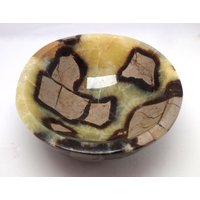 Gelbe Septaria Handpolierte Schale von designerrockshop