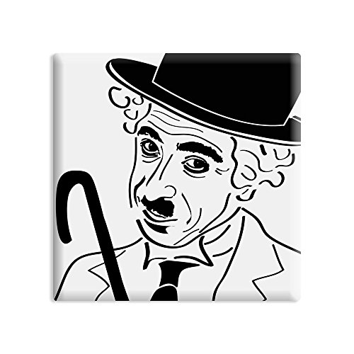 Deko-Magnet -10 x 10 cm - Motiv: Charlie Chaplin von designersgroup