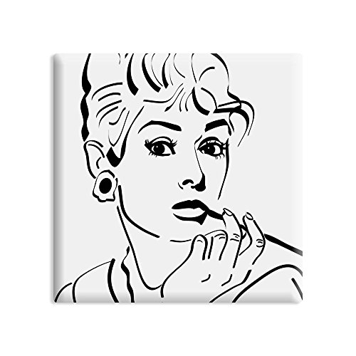 Kühlschrankmagnet - Diven - 5 x 5 cm - Motiv: Audrey Hepburn von designersgroup