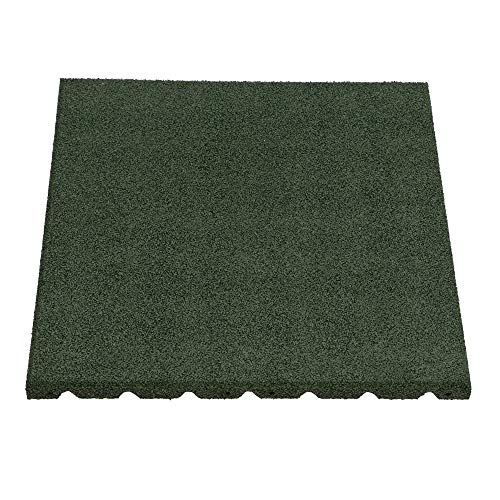 1 m² = 4 STÜCK 50 x 50 cm Gummi FALLSCHUTZPLATTE 25 MM DICK - GRÜN von designfun