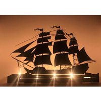 Dekorativer Segelschiff Kerzenhalter Aus Metall von designgardens