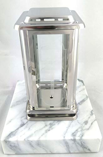 designgrab AEL1AGB1Carr Grablampe Royal aus Edelstahl, Silber, mit Sockel aus Carrara Marmor von designgrab