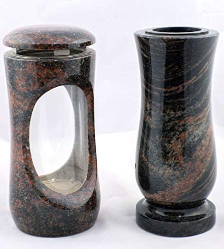 designgrab Design small Grablampe mit Vase aus Granit Aurora/Aruba/Aurindi/Indora von designgrab