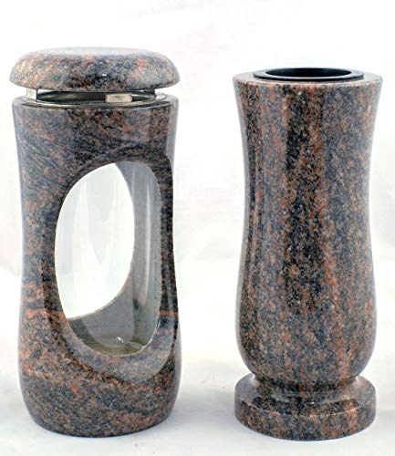 designgrab Design small Grablampe mit Vase aus Granit Himalaya von designgrab