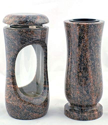 designgrab Design small Grablampe mit Vase aus Granit Himalaya von D4G Design4Grab
