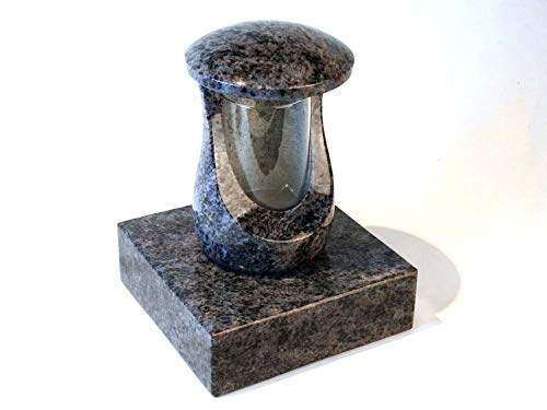 designgrab Grablampe Cerres und Sockel aus Granit Orion, Grabschmuckset von designgrab