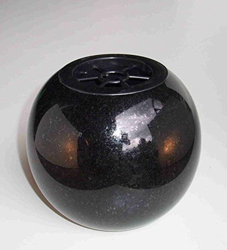 designgrab Kugel Kugelvase Grabvase aus Granit Schwedisch Black Kugelgrabvase rund von designgrab