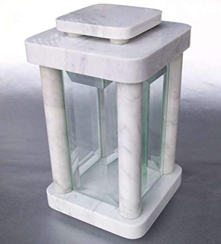 designgrab Modern Grablampe aus Carrara Marmor weiß von designgrab