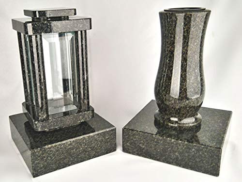 designgrab Alu Grablampe aus Aluminium in Antikoptik in Granit Nero Impala/Astor/Afrika schwarz anthrazit