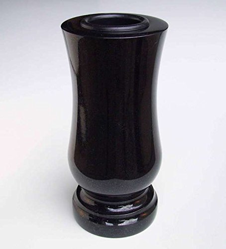 designgrab Taille-medium Grabvase aus Granit Schwedisch Black von designgrab