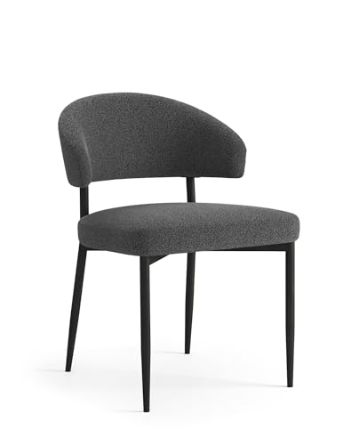 2er Set Design Esszimmerstuhl Iris Stuhl Stühle Samt, Farbe:Anthrazit von designimpex
