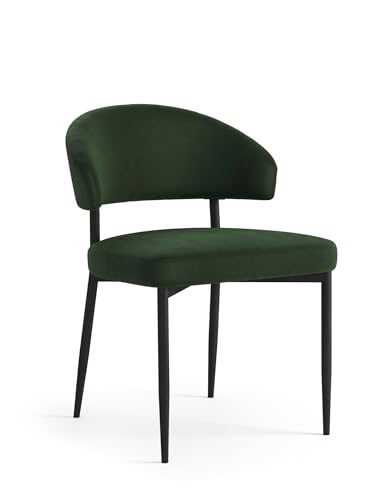 2er Set Design Esszimmerstuhl Iris Stuhl Stühle Samt, Farbe:Dunkelgrün (samt) von designimpex