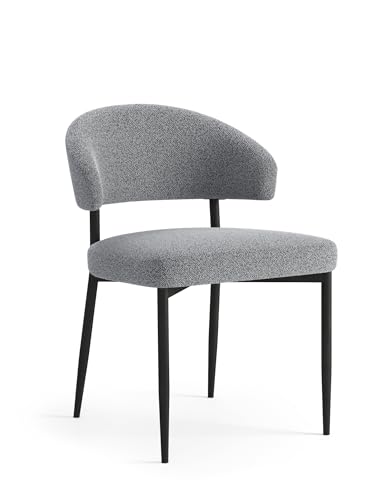2er Set Design Esszimmerstuhl Iris Stuhl Stühle Samt, Farbe:Grau von designimpex