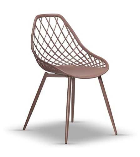 2er Set Design Lugo Esszimmerstuhl Gartenstuhl Outdoor Stuhl Stühle, Farbe:Bronze von designimpex