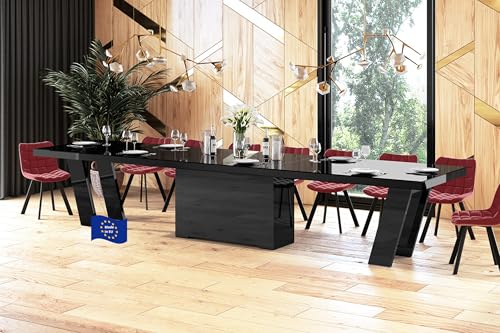 Design Esstisch HEG-111 Schwarz Hochglanz ausziehbar XXL 160 cm bis 412 cm Esszimmertisch für 16 Personen Kitchentable Funktionstisch Ausziehtisch Esszimmer Tisch Esszimmermöbel Design Esstisch HEG-111 Schwarz Hochglanz ausziehbar XXL 160 cm bis 412 cm Esszimmertisch für 16 Personen Kitchentable Funktionstisch Ausziehtisch Esszimmer Tisch Esszimmermöbel von designimpex